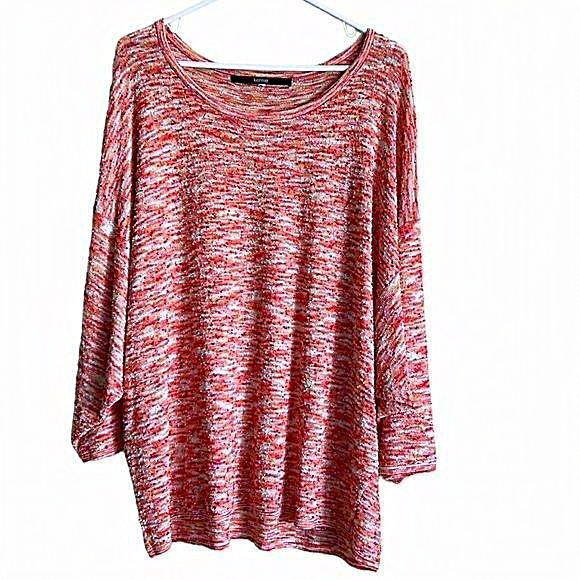 Kensie Tops - 3 for 30! Kenzie women’s boucle knit orange white‎ tunic XXL